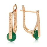 New 14K Rolled Rose Gold AAA Emerald Zircon Crystals Luxury Round Crystal Earrings For Women -  Fine Jewellery