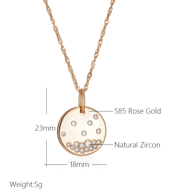Fashion Coin Rolled Rose Gold of 14-Karat Purity Necklace with AAA Zircon Diamonds -  Latest Addition Jewellery