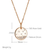 Fashion Coin Rolled Rose Gold of 14-Karat Purity Necklace with AAA Zircon Diamonds -  Latest Addition Jewellery
