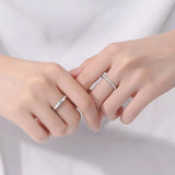Luxury Moissanite Diamonds Couple Wedding Rings - 925 Sterling Silver Fashion Simple Fine Jewellery