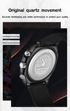 PLAYBOY Top Brand Original Luxury Waterproof Silicone Strap Calendar Luminous Fashion Quartz Men's Wrist Watches