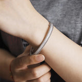 Luxury 18KGP D Color VVS1 Full 2mm Moissanite Diamonds Tennis Bangle Bracelets For Women, Silver Diamond Bracelets - The Jewellery Supermarket