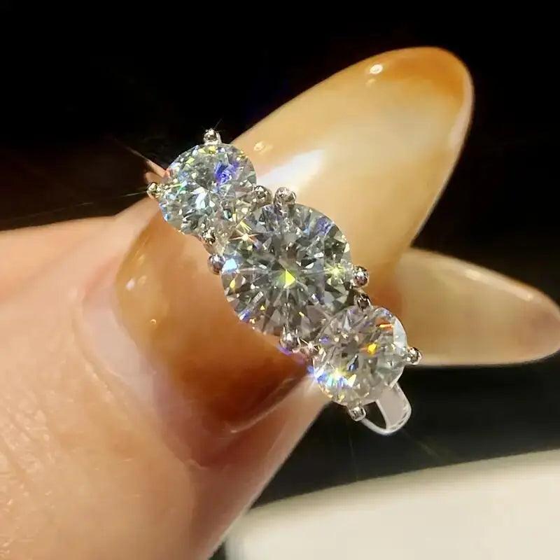 GRA Certified Sparkling Moissanite Diamond Engagement Ring for Women 925 Sterling Silver Wedding Fine Jewellery