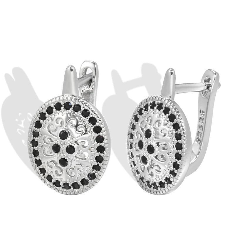 Luxury Retro Filled Rose Gold of 14-Karat Purity AAA Zircon Diamonds Drop Earrings - Ethnic Party Jewellery