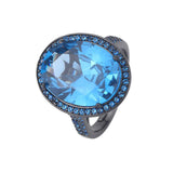 New Dark Blue Lab Created Sapphire Gemstone Necklace Pendant Ring Earrings, Party Fine Jewellery Sets for Women - The Jewellery Supermarket