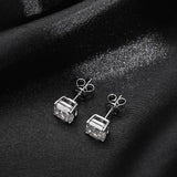 Excellent Asscher Princess Cut 1CT Square Shape Moissanite Diamonds Stud Earrings for Women/Men - Fine Jewellery - The Jewellery Supermarket