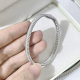 Luxury 18KGP D Color VVS1 Full 2mm Moissanite Diamonds Tennis Bangle Bracelets For Women, Silver Diamond Bracelets - The Jewellery Supermarket