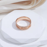 Luxury Rolled 14K Rose Gold Bride Wedding Rings For Women with AAA Zircon Diamonds - Ethnic Fine Jewellery
