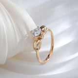 Simple Punk Skull Filled 14K Rose Gold AAA Zircon Diamond Ring for Women - Party Trend Daily Jewellery
