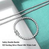 Charming 18K WGP Moissanite Diamonds Tennis Bracelets for Women Men - Silver Original Certified Bracelets - The Jewellery Supermarket