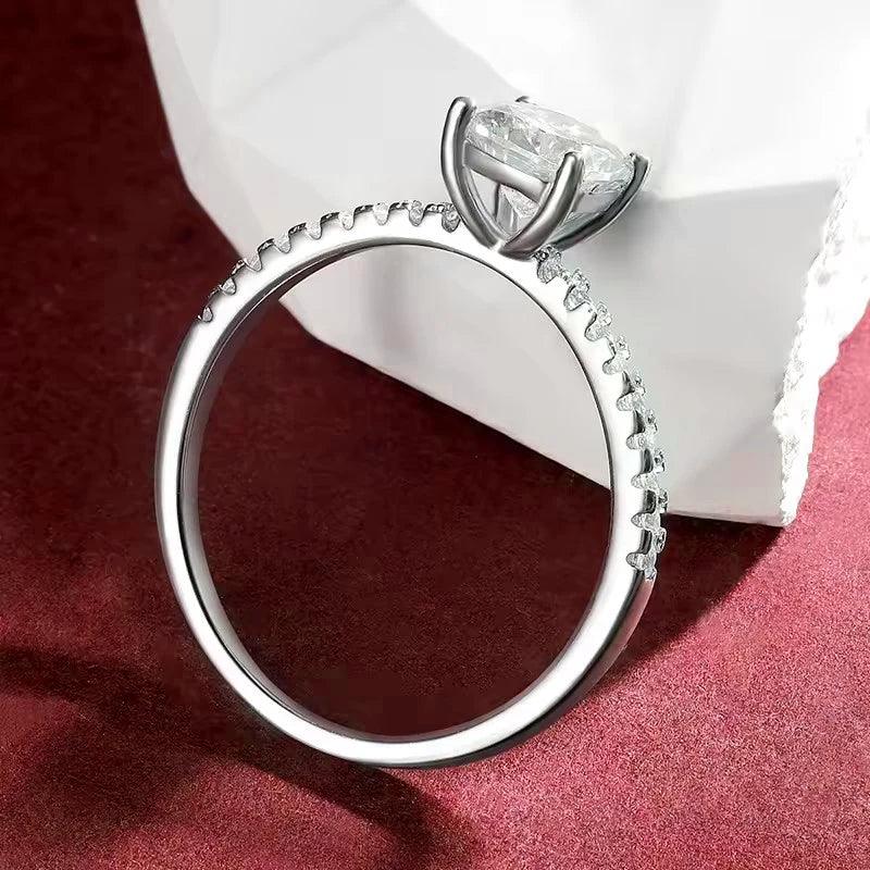 1/2/3CT Cushion Cut Moissanite Diamonds Solitaire Rings 925 Silver GRA Certified Engagement Wedding Fine Jewellery