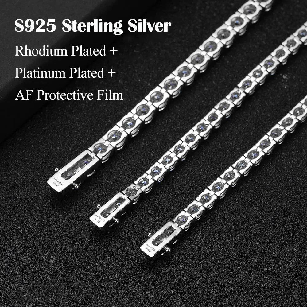 Astounding 18K WGP D Colour VVS1 Moissanite Diamonds Tennis Bracelet - Silver Certified Bracelet with GRA - The Jewellery Supermarket