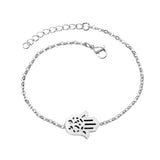 Simple Trendy Charm Bracelets for Women - Stainless Steel Infinity 8 Snowflake Hamsa Hand Tiny Chain Jewellery - The Jewellery Supermarket