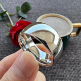 New Arrival 10MM Domed PolishedWhite Tungsten Men's Comfort Fit Fashion Wedding Engagement Rings - The Jewellery Supermarket