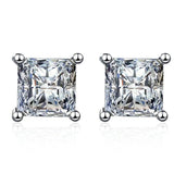 Remarkable 2 Carat Princess Cut 18K WGP Moissanite Diamonds Earrings for Men/Women - Sterling Silver Fine Jewellery - The Jewellery Supermarket