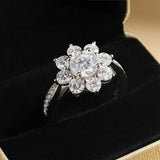 Brilliant GRA Certified VVS1 Moissanite Diamond Rings 925 Sterling Silver Sunflower Wedding Enggement Fine Jewellery
