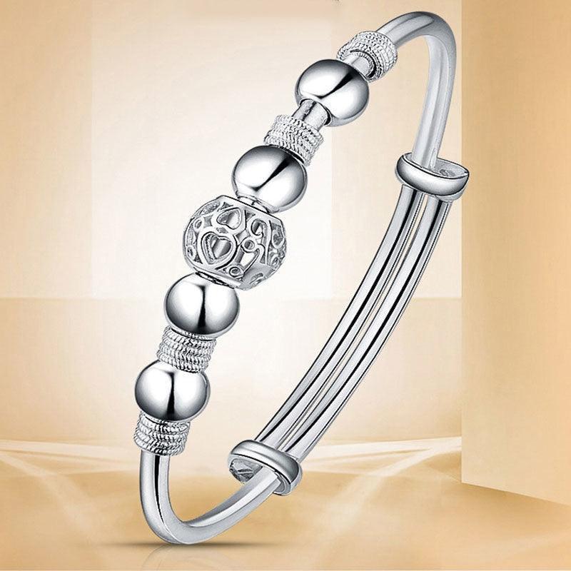 Fashion 925 Sterling Silver Lucky Beads charm Bangles For Women - Charm Bracelets Luxury Designer Jewellery - The Jewellery Supermarket