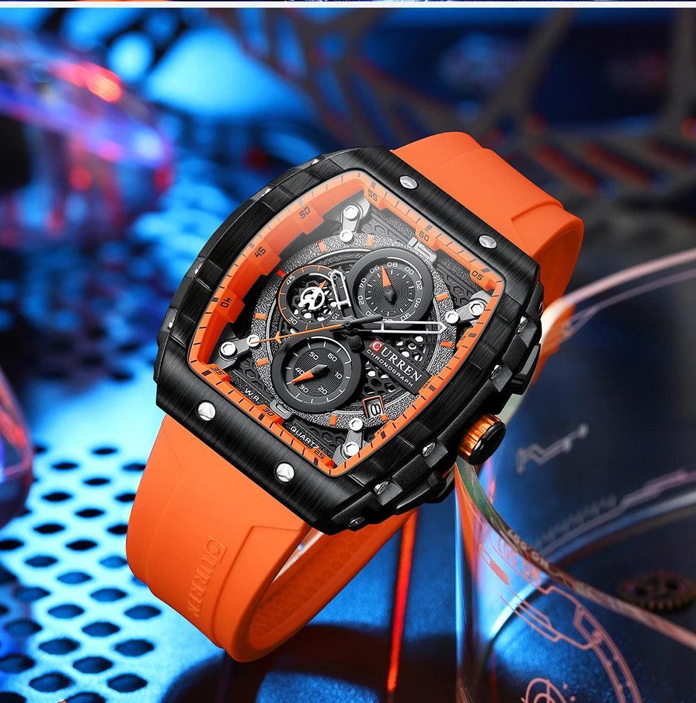 Top Brand Luxury Square Quartz Men's Watches - Waterproof Luminous Chronograph Watches for Men - The Jewellery Supermarket