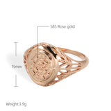 New Arrival 14K Rolled Rose Gold Fashion Glossy Unique Pattern Round Rings Ethnic Bride Wedding Jewellery