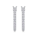 Excellent 18KGP D Colour VVS1 Moissanite Diamonds Hoop Earrings, Sparkling Silver Wedding Fine Jewellery - The Jewellery Supermarket