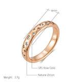 New Luxury Full Circle 14K Rolled Rose Gold Fashion AAA Zircon Diamonds Ring For Women, High Quality Daily Jewellery