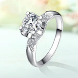 Super 1ct D Colour VVS1 Moissanite Diamond Silver Solitaire Rings For Women GRA, Certified Fine Wedding Jewellery