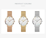 Top Brand Elegant Bohemian Style Women Watches  Simple Stainless Steel Mesh Strap Quartz Fashion Bracelet Watches