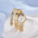 Unique Design Snake Watches for Women - Luxury Stainless Steel Quartz Fashion Lady Dress Jewellery