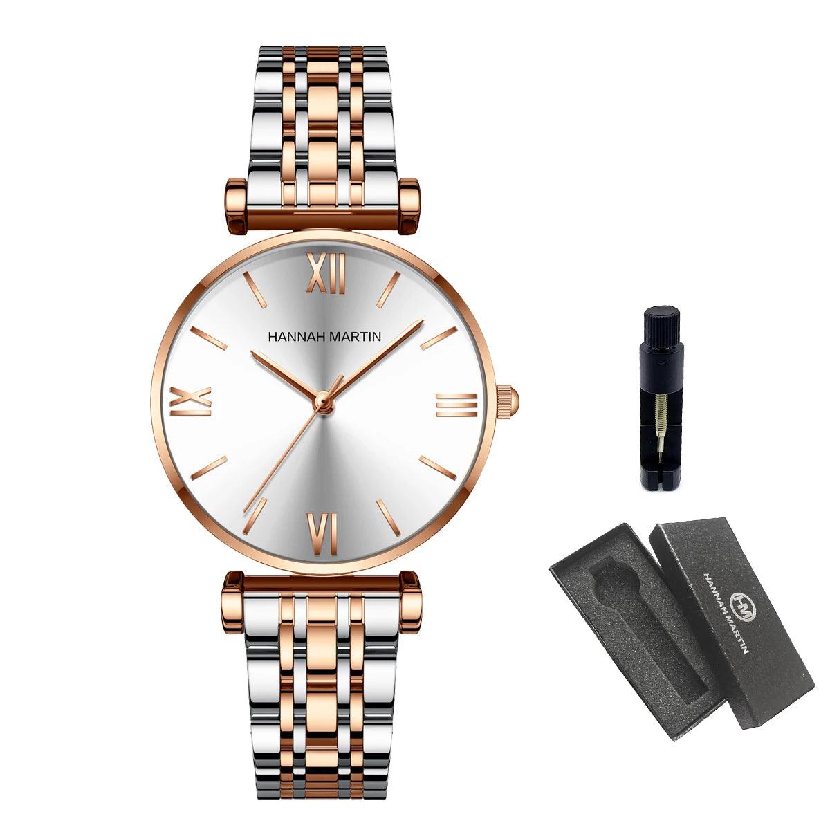 Top Brand Luxury Elegant Quartz Ladies Watches Fashion Business Stainless Steel Zircon Diamonds Dial Wristwatches