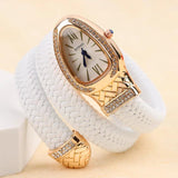 Unique Snake Shape AAA Luxury Fashion Quartz Watches Women's Zircon Diamonds Bling Gold Colour Ladies Watches