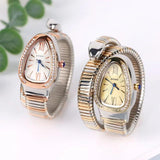Unique Snake Shaped Design Bracelet Gold Silver Watches for Women Luxury Bangle Quartz Watches