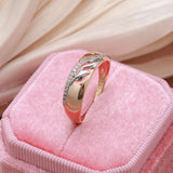 Superb 14K Filled Rose Gold And Silver Two Color AAA Zircon Diamonds Setting Fashion Slim Design Luxury Rings