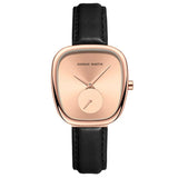 Fashionable Minimalist Style Elegant Ladie's Quartz Wristwatch Wine Barrel Rose Gold or Black Oval Women's Watches