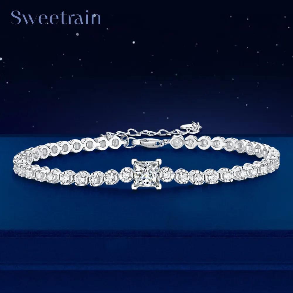 Radiant 1ct D Color VVS1 14K WGP Radiant Cut Square High Quality Moissanite Diamonds Bracelets - Luxury Jewellery - The Jewellery Supermarket