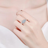 Fabulous Radiant Cut 3ct Full Moissante Diamonds Wedding Engagement Rings - Certified Plated Platinum Silver Rings