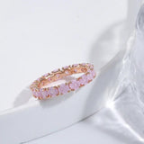 New Round Cut AAA Emerald Zircon Ring for Women Luxury 14K Rolled Rose Gold Promise Ring - Fine Jewellery