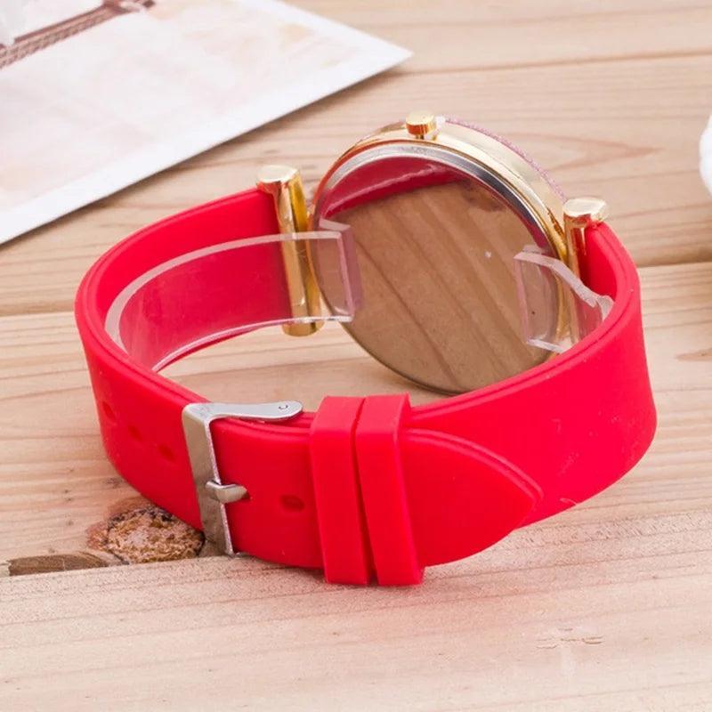 Luxury Brand Ladies Watches - White Silicone Diamond Letter Waterproof Digital Quartz Wrist Watches For Women - The Jewellery Supermarket