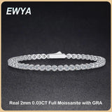 Sparkling Full 0.03ct D Colour Moissanite Diamonds Tennis Bracelet for Women, Fine Jewellery Diamond Link Bracelets - The Jewellery Supermarket
