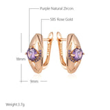 New Arrival French Design Bling 14K Rolled Rose Gold AAA Purple Zircon Crystals Earrings - Glossy Party Jewellery