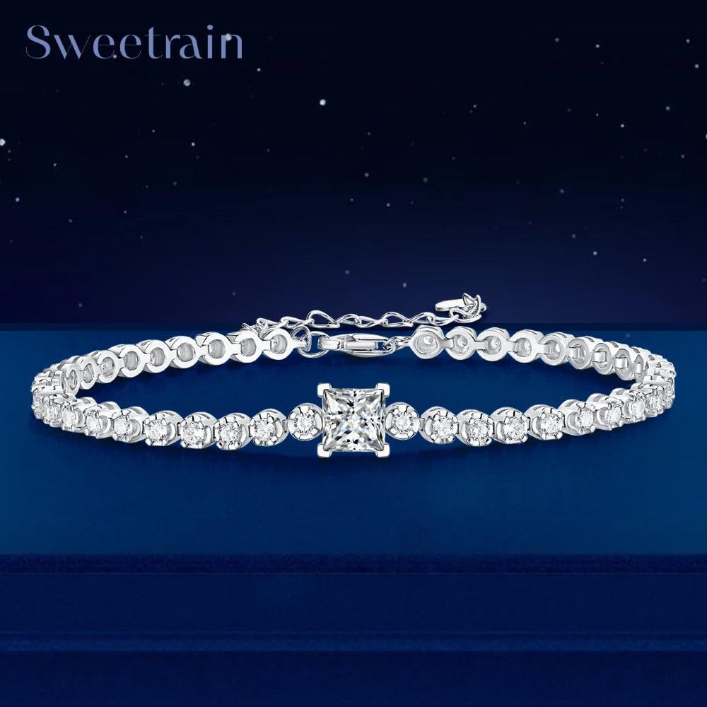 Radiant 1ct D Color VVS1 14K WGP Radiant Cut Square High Quality Moissanite Diamonds Bracelets - Luxury Jewellery - The Jewellery Supermarket