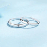 Full Moissanite Diamonds Ring Set for Women Men - Sterling Silver Wedding Promise Engagement Couple Rings Jewellery