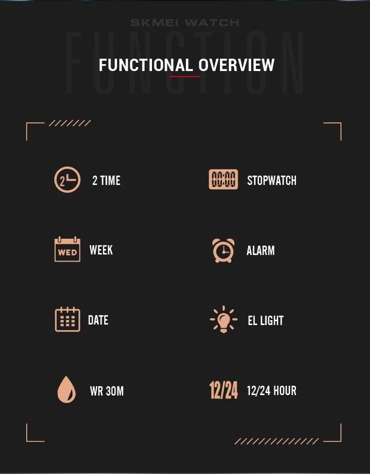 Trendsetter Casual 2 Display Chrono Hipster Waterproof Steel Bracelet Back Light Analog Digital Sport Watches - The Jewellery Supermarket