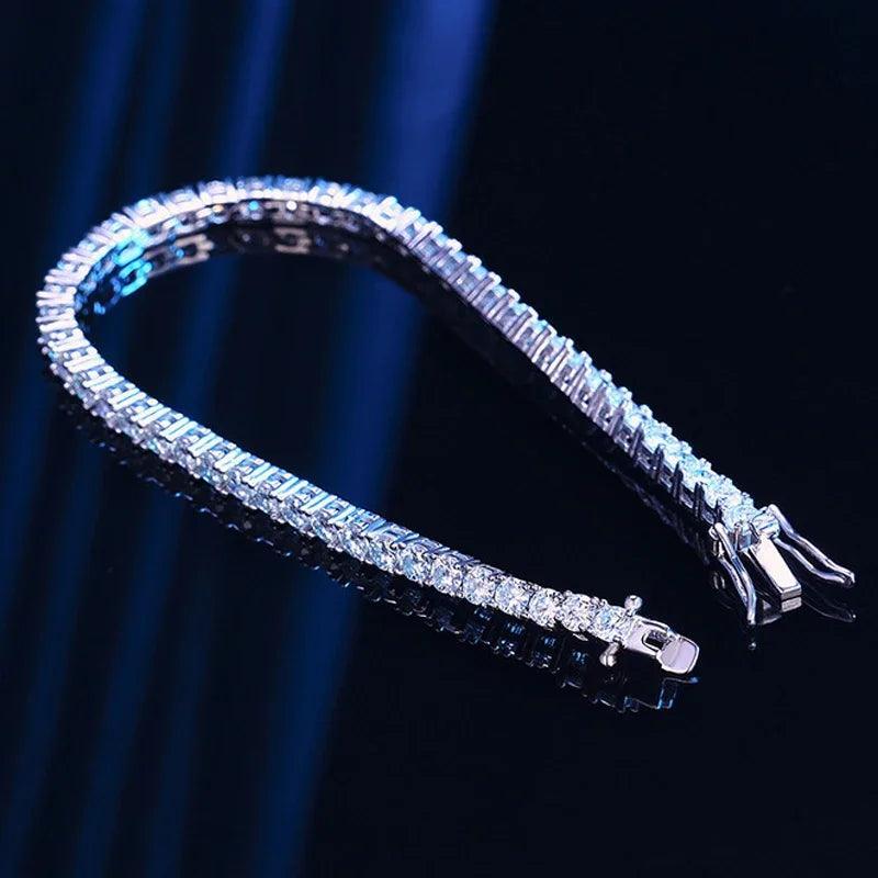 Sparkling 0.1ct 3mm D VVS1 Moissanite Diamonds Bracelet with GRA -  Sterling Silver Wedding Party Fine Jewellery - The Jewellery Supermarket