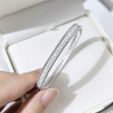 Luxury 18KGP D Color VVS1 Full 2mm Moissanite Diamonds Tennis Bangle Bracelets For Women, Silver Diamond Bracelets - The Jewellery Supermarket