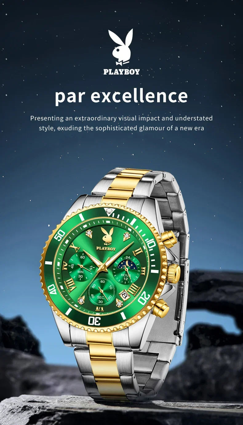 PLAYBOY High Quality Multifunction Best Selling Original Luxury Waterproof Fashion Business Quartz Wrist Watches