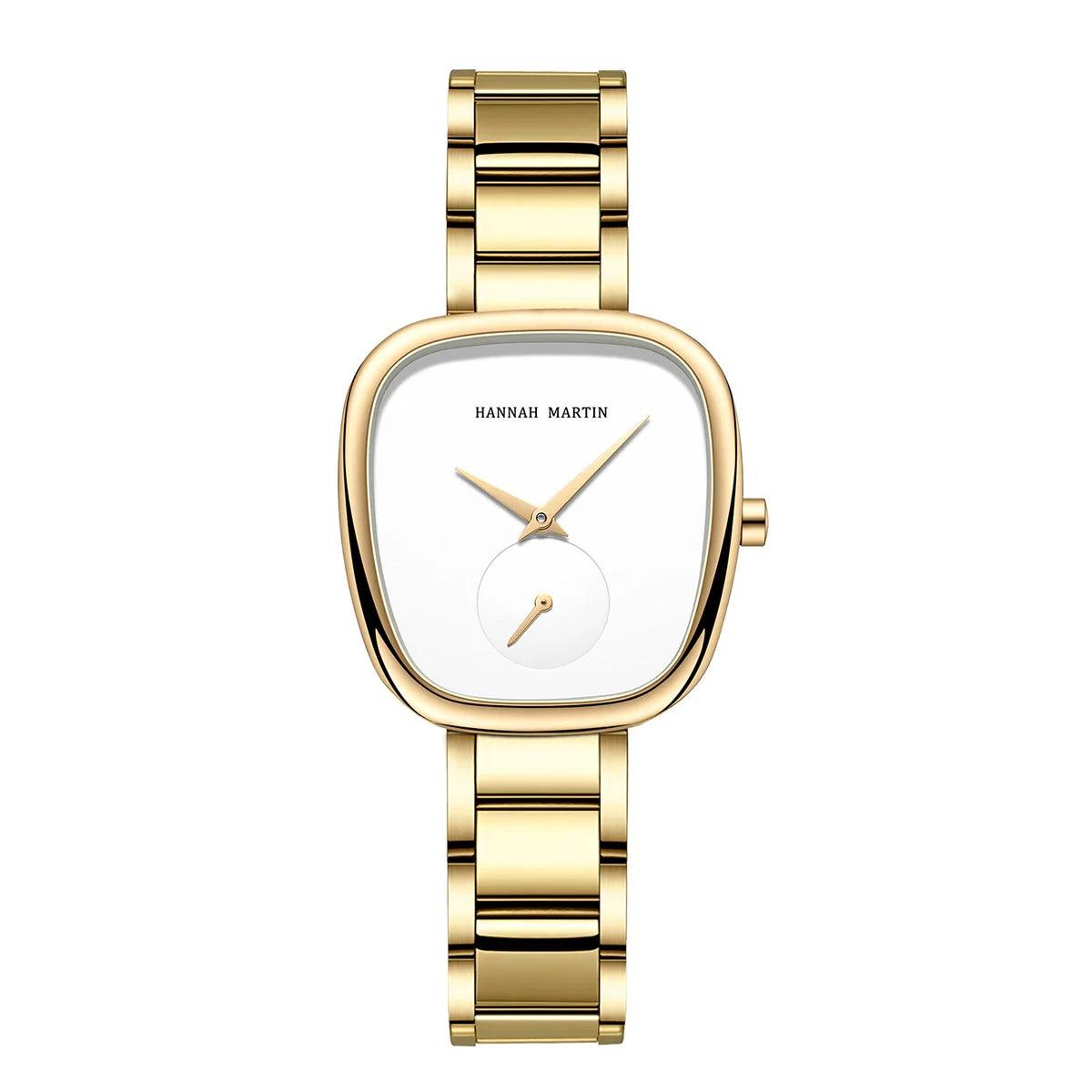 Fashionable Minimalist Style Elegant Ladie's Quartz Wristwatch Wine Barrel Rose Gold or Black Oval Women's Watches