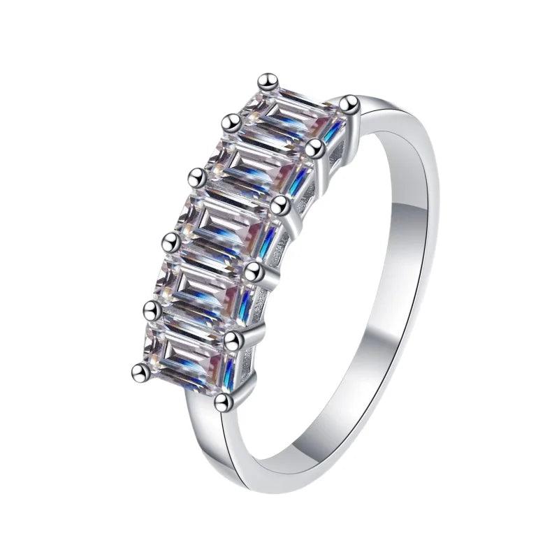 .5CT Total Emerald Cut High Quality Moissanite Diamonds Half Eternity Anniversary - Luxury Jewellery