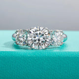 Fabulous 5cttw D Colour VVS1 Moissanite Diamonds Luxury Three Stone Engagement Wedding Rings 925 Silver Jewellery