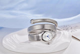 New Luxury Gold Silver Colour Snake Shaped Quartz Watches For Women - Elegant Fashionable Bracelet Wristwatches