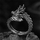Gothic Punk Dragon Retro Viking Animal Adjustable Finger Rings for Women and Girls - Personality Magical Jewellery Gifts - The Jewellery Supermarket
